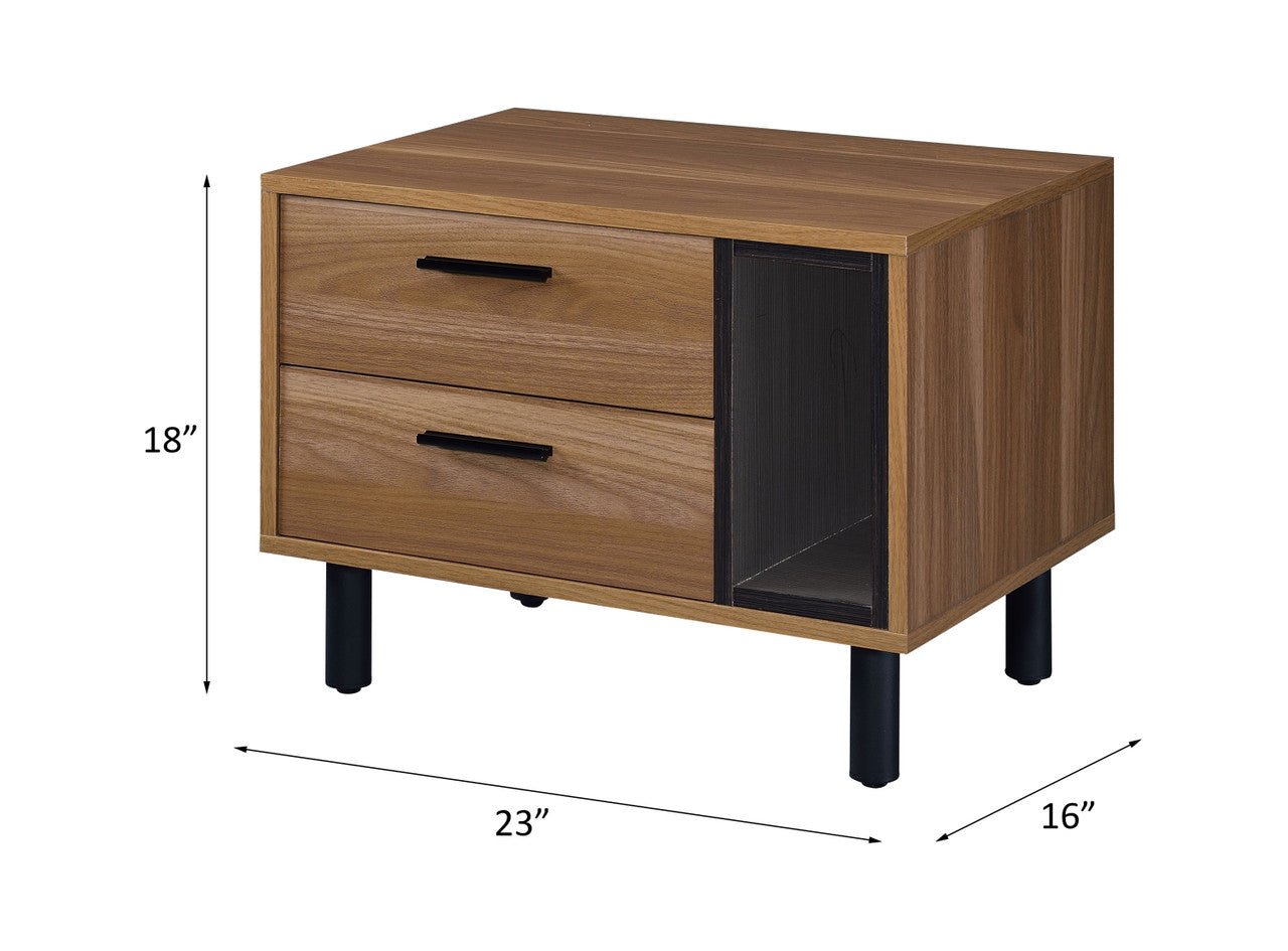 ACME 97964 Trolgar Accent Table, Brown Oak & Black Finish