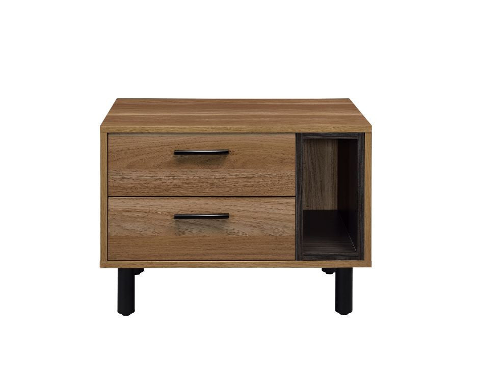 ACME 97964 Trolgar Accent Table, Brown Oak & Black Finish