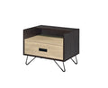 ACME 97968 Melkree Accent Table, Oak & Black Finish