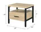 ACME 97970 Yawan Accent Table, Oak & Black Finish