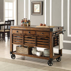 ACME 98184 Kaif Kitchen Cart, Distressed Chestnut