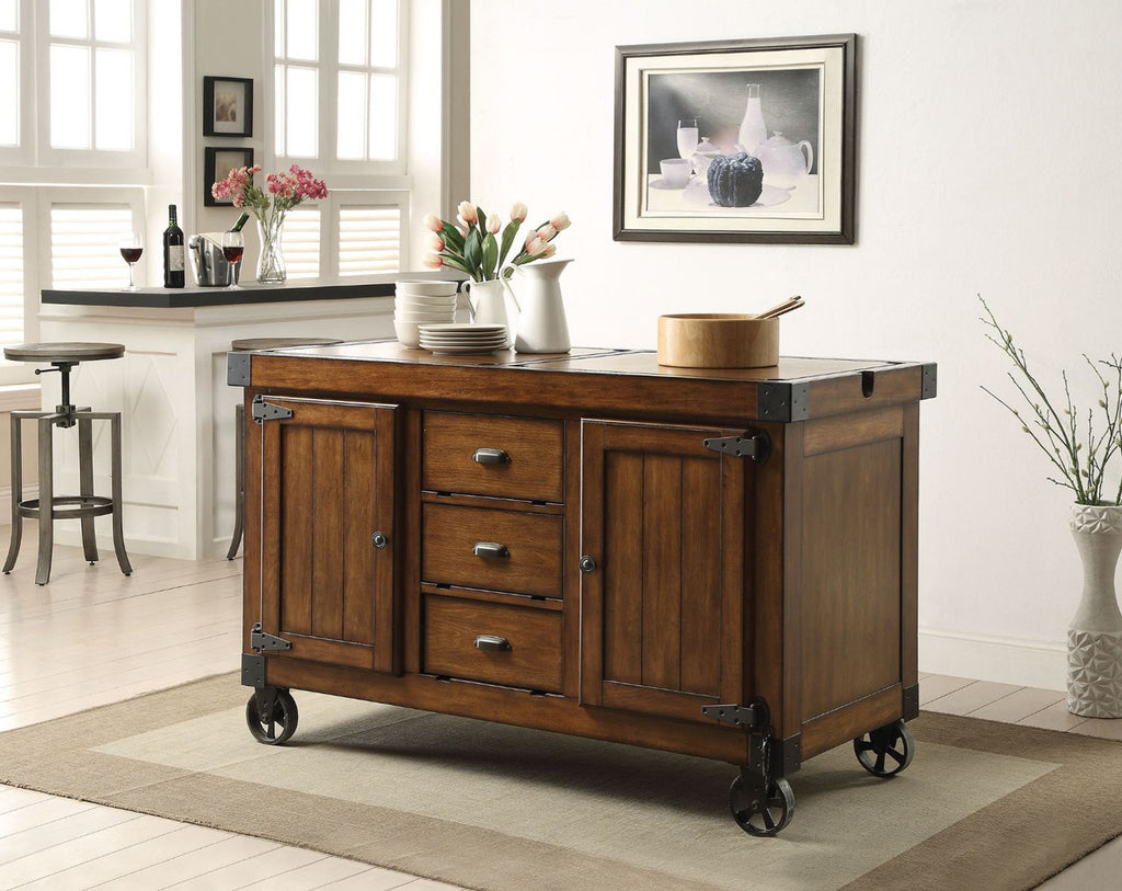 ACME 98186 Kabili Kitchen Cart, Antique Tobacco