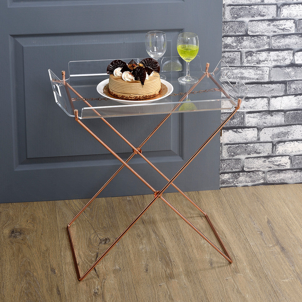 ACME 98189 Cercie Tray Table, Clear Acrylic & Copper
