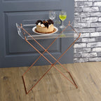 ACME 98189 Cercie Tray Table, Clear Acrylic & Copper