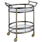 ACME 98190 Lakelyn Serving Cart, Brushed Bronze & Clear Glass