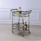 ACME 98190 Lakelyn Serving Cart, Brushed Bronze & Clear Glass