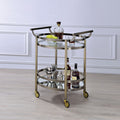 ACME 98190 Lakelyn Serving Cart, Brushed Bronze & Clear Glass