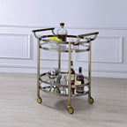 ACME 98190 Lakelyn Serving Cart, Brushed Bronze & Clear Glass