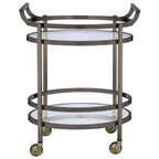 ACME 98190 Lakelyn Serving Cart, Brushed Bronze & Clear Glass