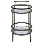 ACME 98190 Lakelyn Serving Cart, Brushed Bronze & Clear Glass
