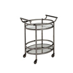 ACME 98191 Lakelyn Serving Cart, Black Nickel & Clear Glass