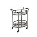 ACME 98191 Lakelyn Serving Cart, Black Nickel & Clear Glass