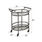 ACME 98191 Lakelyn Serving Cart, Black Nickel & Clear Glass