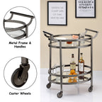 ACME 98191 Lakelyn Serving Cart, Black Nickel & Clear Glass