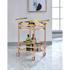 ACME 98192 Lakelyn Serving Cart, Rose Gold & Clear Glass