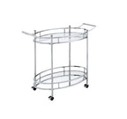 ACME 98216 Jinx Serving Cart, Clear Glass & Chrome Finish