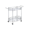 ACME 98216 Jinx Serving Cart, Clear Glass & Chrome Finish