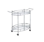 ACME 98216 Jinx Serving Cart, Clear Glass & Chrome Finish