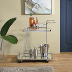ACME 98217 Aegis Serving Cart, Clear Glass & Chrome Finish