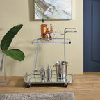 ACME 98217 Aegis Serving Cart, Clear Glass & Chrome Finish