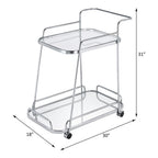 ACME 98217 Aegis Serving Cart, Clear Glass & Chrome Finish