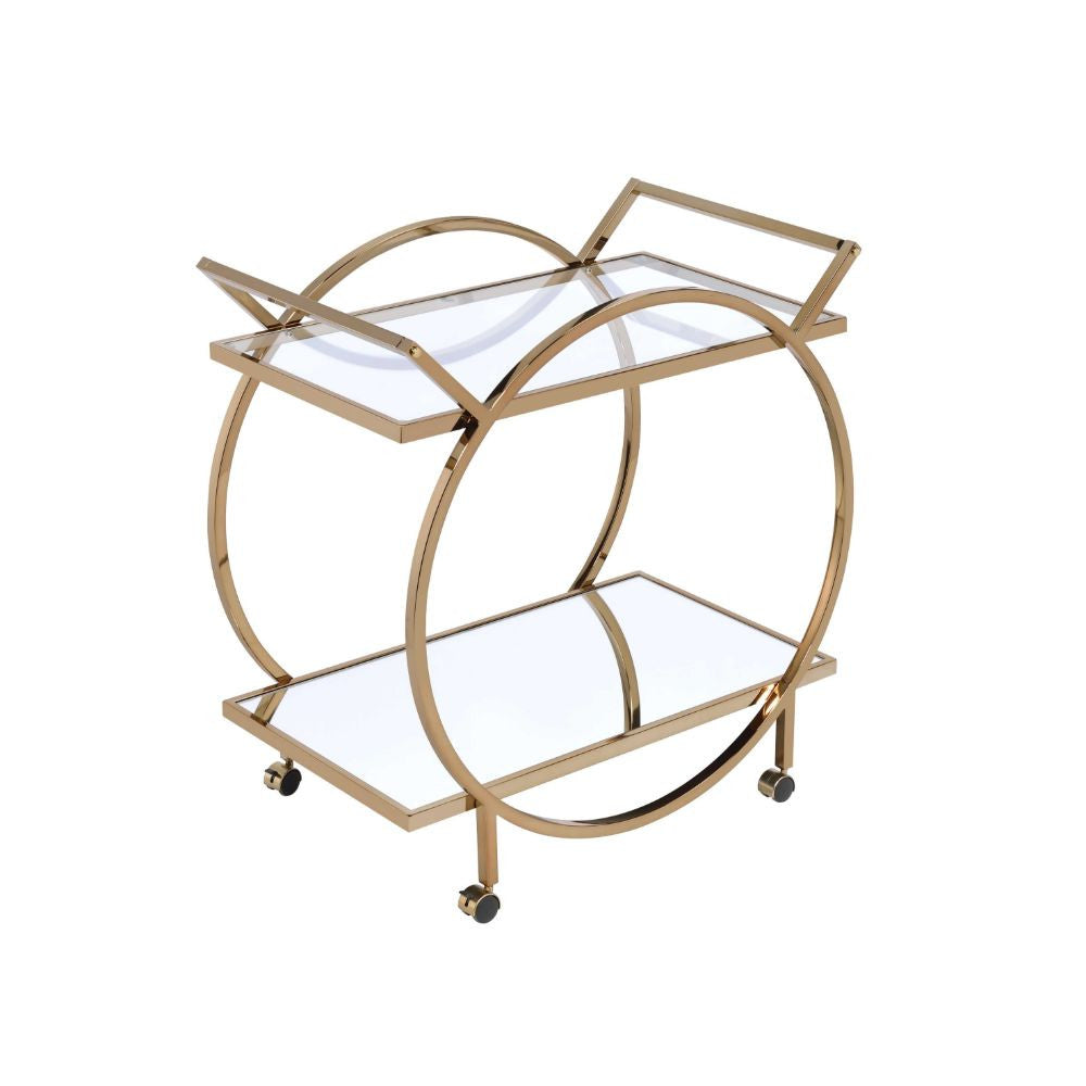 ACME 98295 Traverse Serving Cart, Champagne & Mirrored
