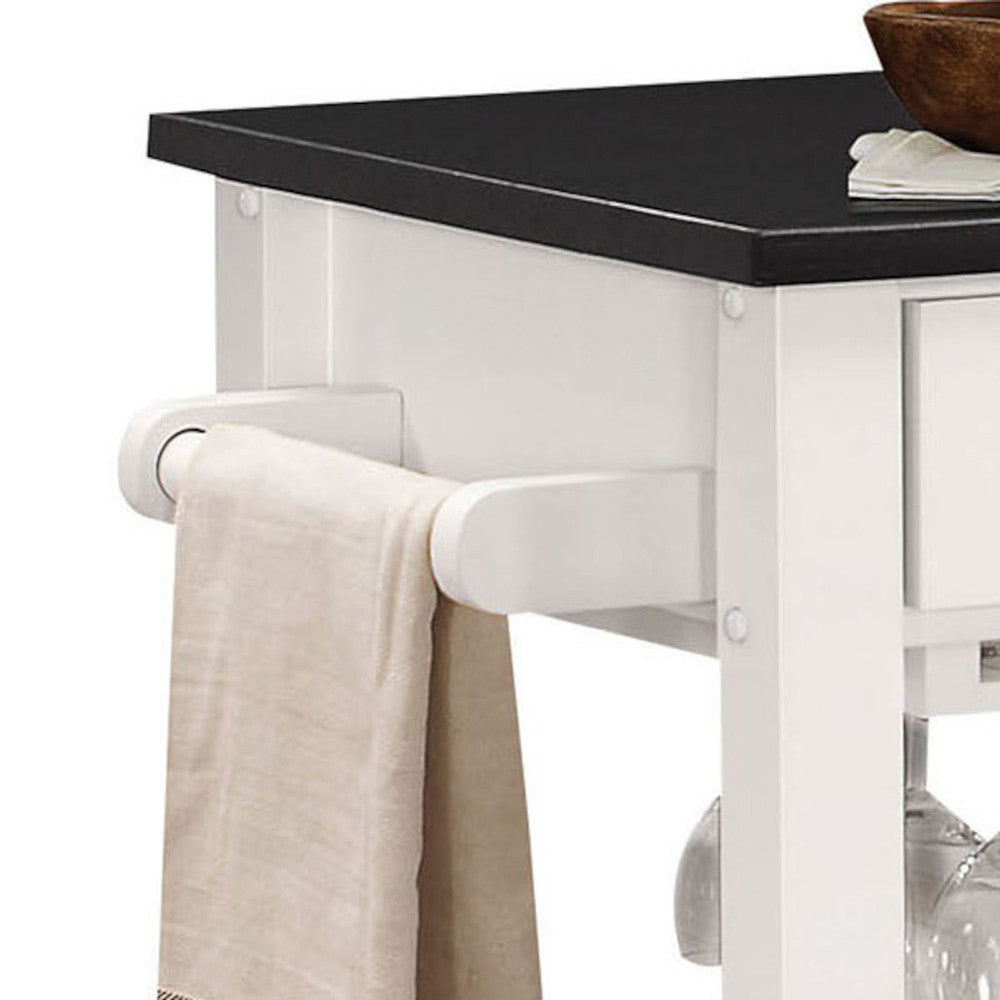 ACME 98320 Ottawa Kitchen Cart, Black & White
