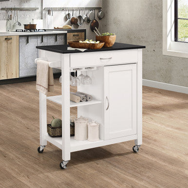 ACME 98320 Ottawa Kitchen Cart, Black & White