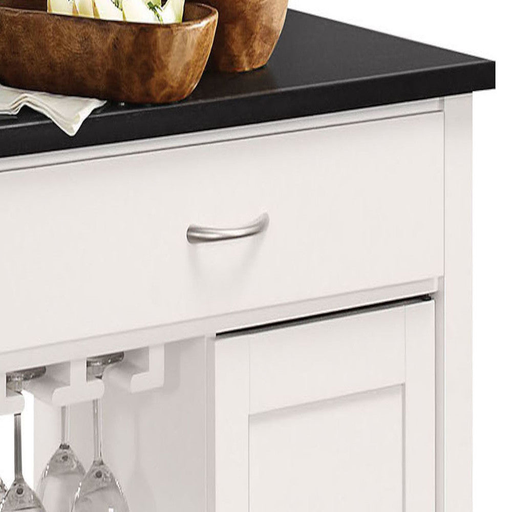 ACME 98320 Ottawa Kitchen Cart, Black & White