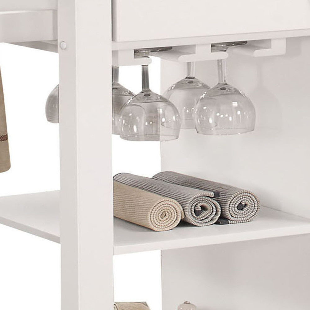 ACME 98320 Ottawa Kitchen Cart, Black & White