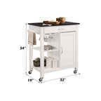 ACME 98320 Ottawa Kitchen Cart, Black & White