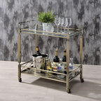 ACME 98350 Matiesen Serving Cart, Antique Gold & Clear Glass