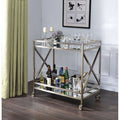 ACME 98352 Kristensen Serving Cart, Antique Gold & Mirror