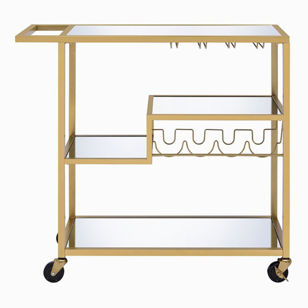 ACME 98354 Adamsen Serving Cart, Champagne & Mirror