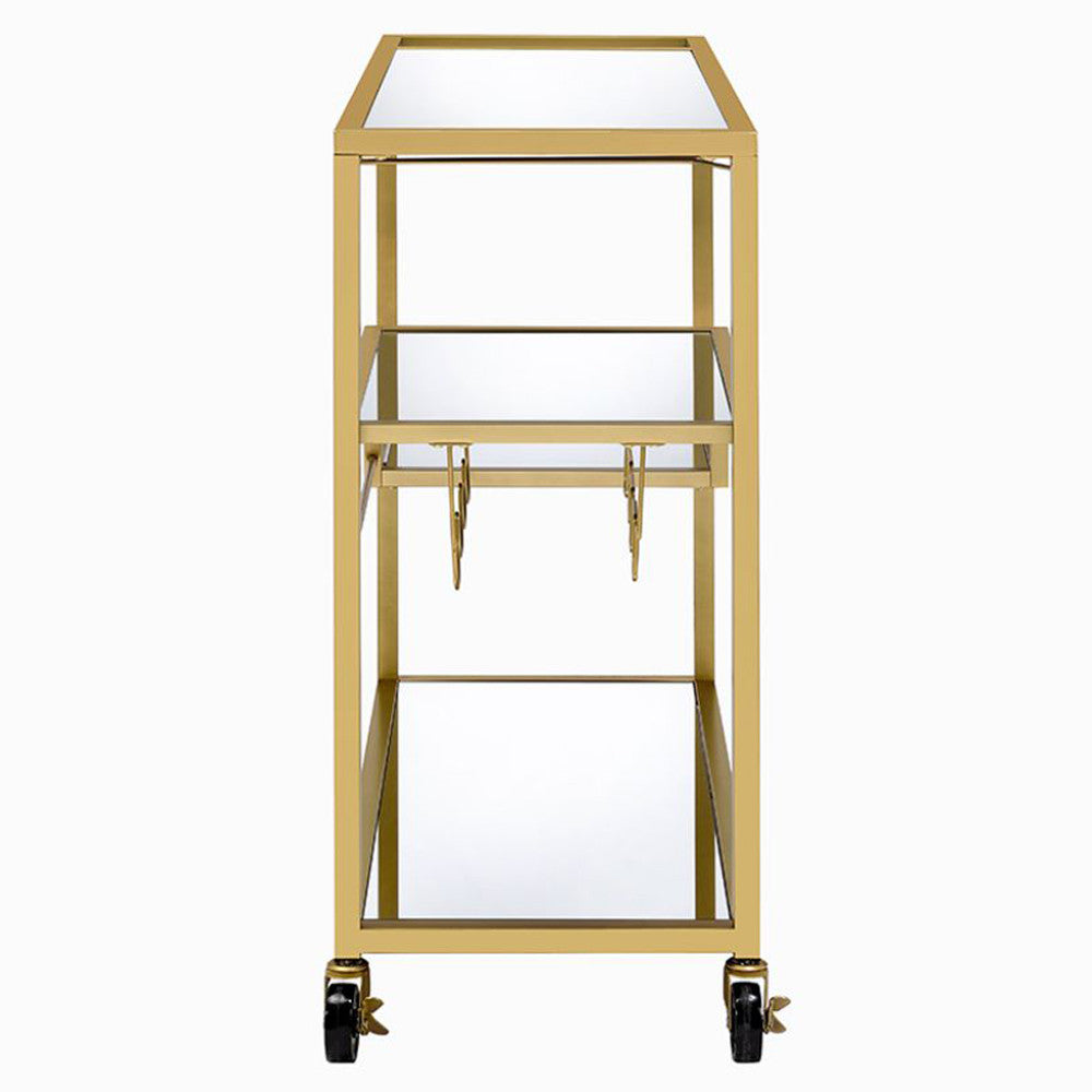 ACME 98354 Adamsen Serving Cart, Champagne & Mirror