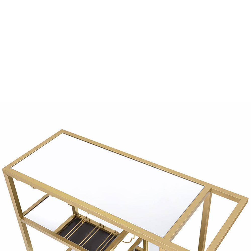 ACME 98354 Adamsen Serving Cart, Champagne & Mirror