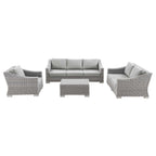 Modway EEI-5091 Conway 4-Piece Outdoor Patio Wicker Rattan Furniture Set