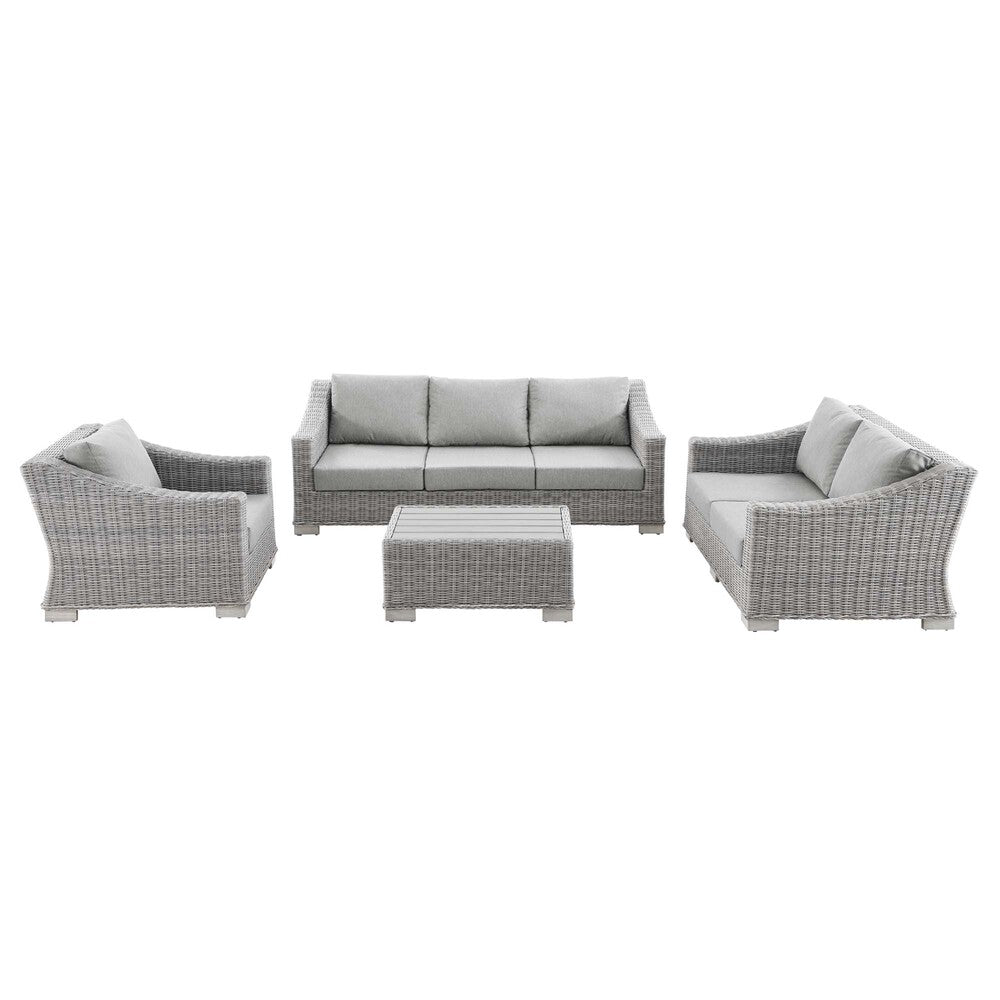 Modway EEI-5091 Conway 4-Piece Outdoor Patio Wicker Rattan Furniture Set