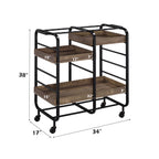 ACME 98410 Vorrik Serving Cart, Black & Walnut  3