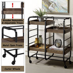 ACME 98410 Vorrik Serving Cart, Black & Walnut  4