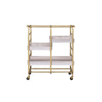 ACME 98412 Vorrik Serving Cart, Gold & White-Washed  1