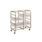 ACME 98412 Vorrik Serving Cart, Gold & White-Washed