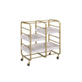 ACME 98412 Vorrik Serving Cart, Gold & White-Washed