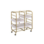 ACME 98412 Vorrik Serving Cart, Gold & White-Washed