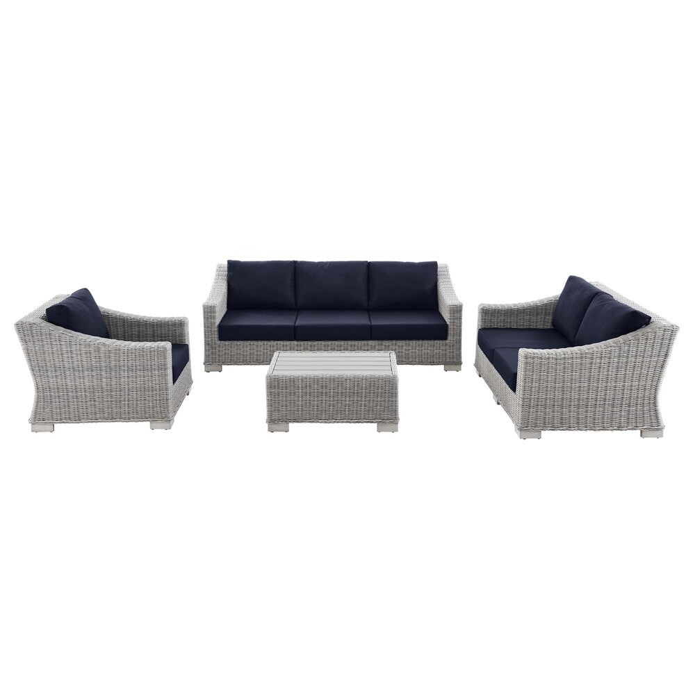 Modway EEI-5091 Conway 4-Piece Outdoor Patio Wicker Rattan Furniture Set