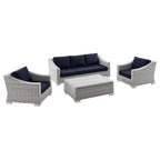 Modway EEI-5095 Conway 4-Piece Outdoor Patio Wicker Rattan Furniture Set