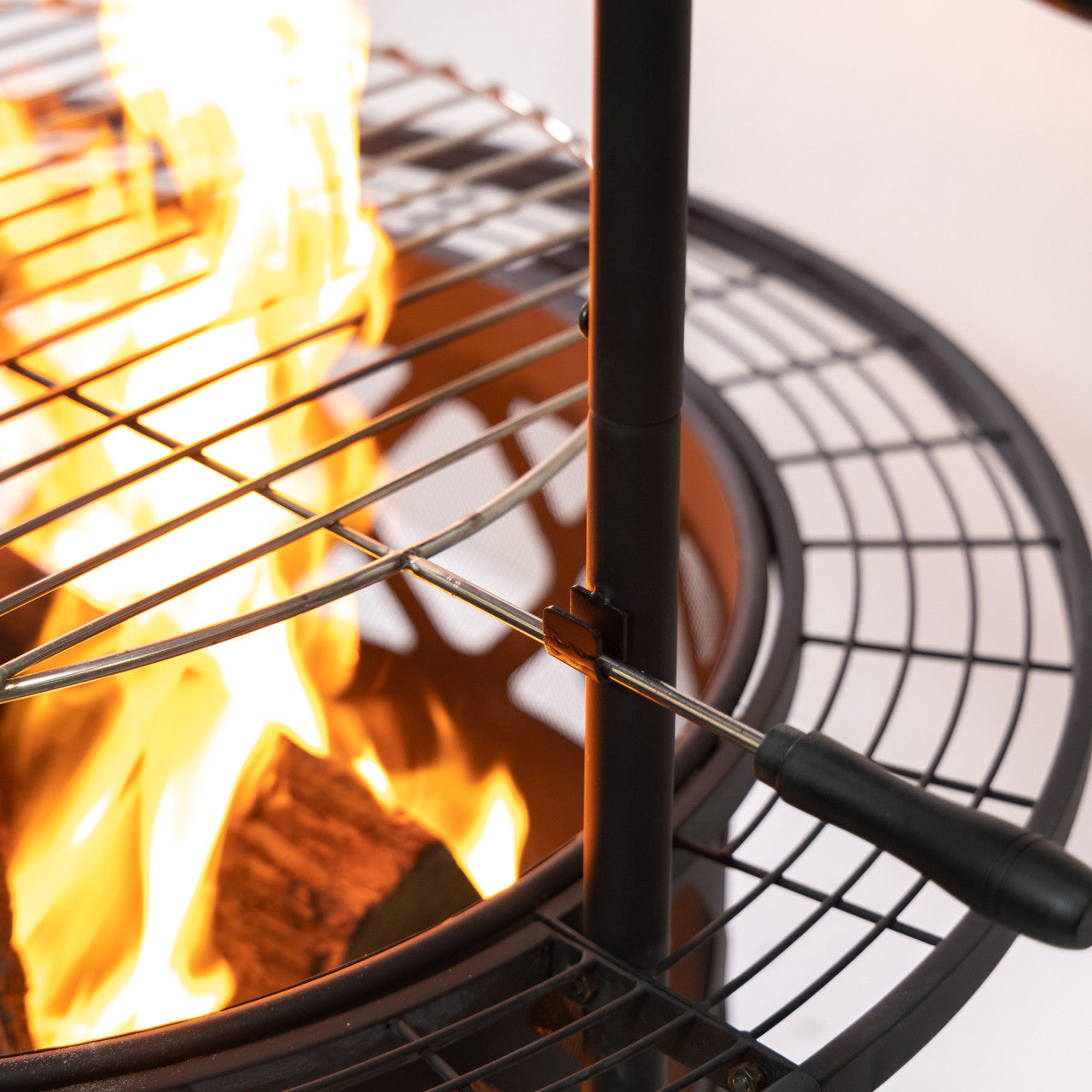 Deko Living 33 Inch Diameter Outdoor Steel Woodburning Fire Pit Grill & Rotisserie - COB10505