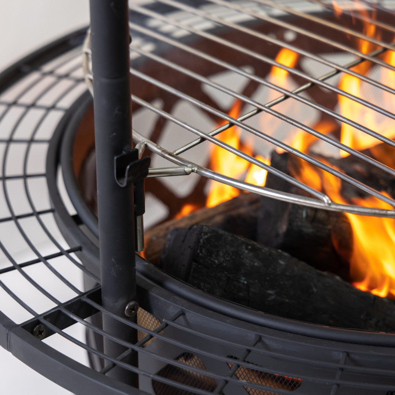 Deko Living 33 Inch Diameter Outdoor Steel Woodburning Fire Pit Grill & Rotisserie - COB10505