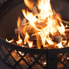 Deko Living 38 Inch Diameter Outdoor Steel Woodburning  Fire Pit with Log Storage - COB10509