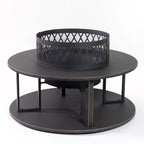 Deko Living 38 Inch Diameter Outdoor Steel Woodburning  Fire Pit with Log Storage - COB10509